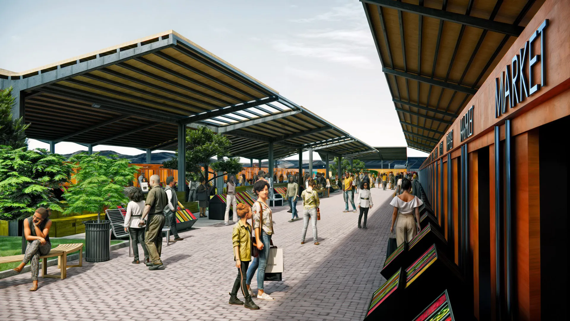 Integration of social areas and shopping units has been achieved.