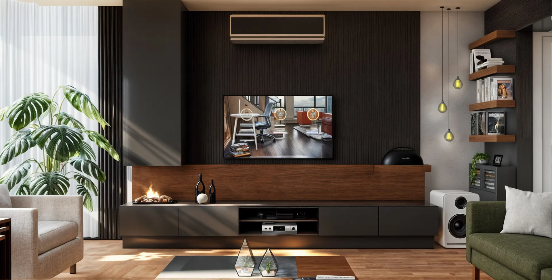 Tv duvarı tasarımı.