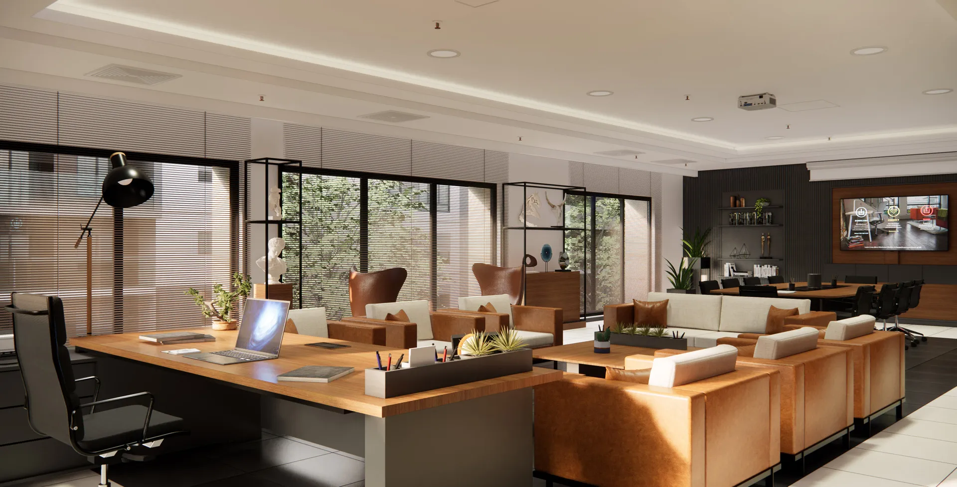 The space gained an aesthetic perspective with furniture completed with accessories.