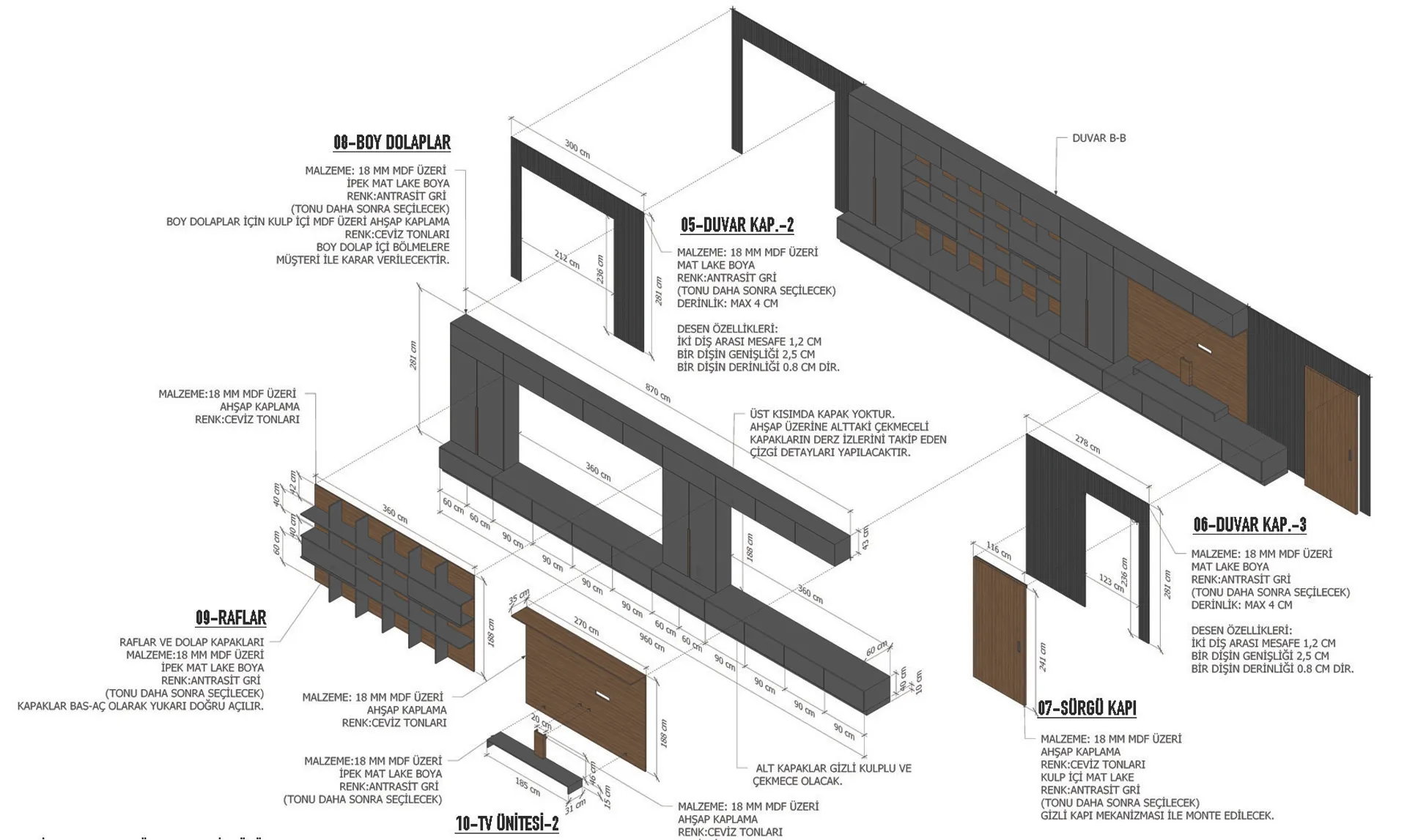 Furniture detail drawings.