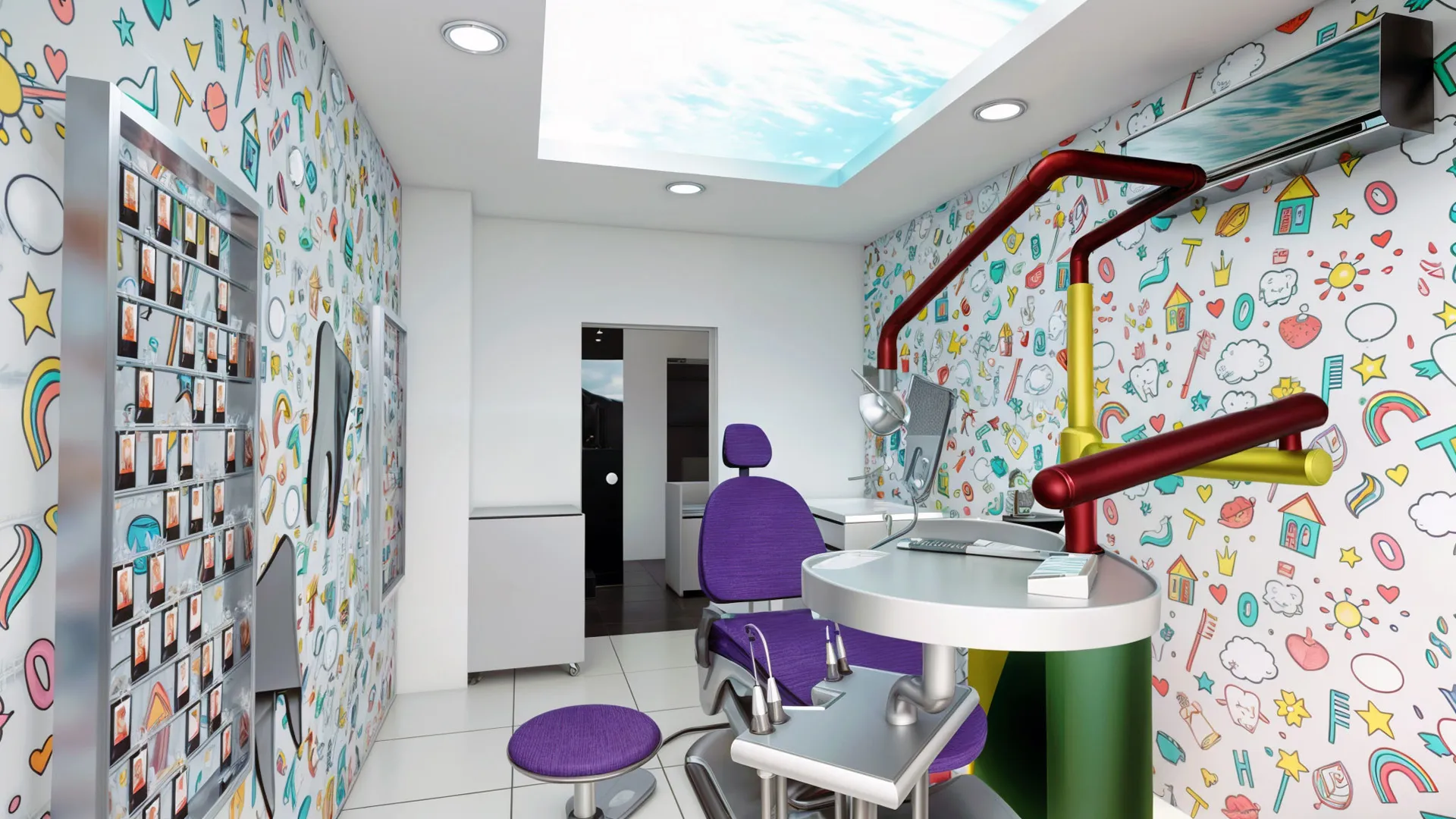 A more colorful, warmer examination room has been considered for child patients.
