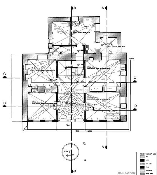 Sample floor plan survey drawing.